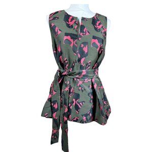 Banana Republic Green and Pink Tunic Top